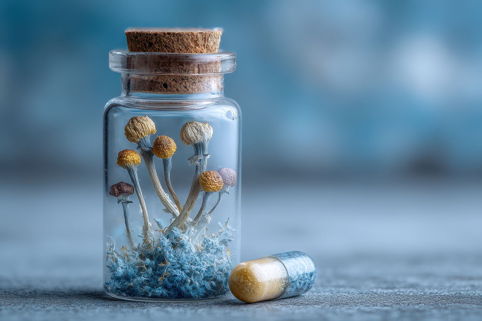 Cluster of Psilocybe specimens documented for study